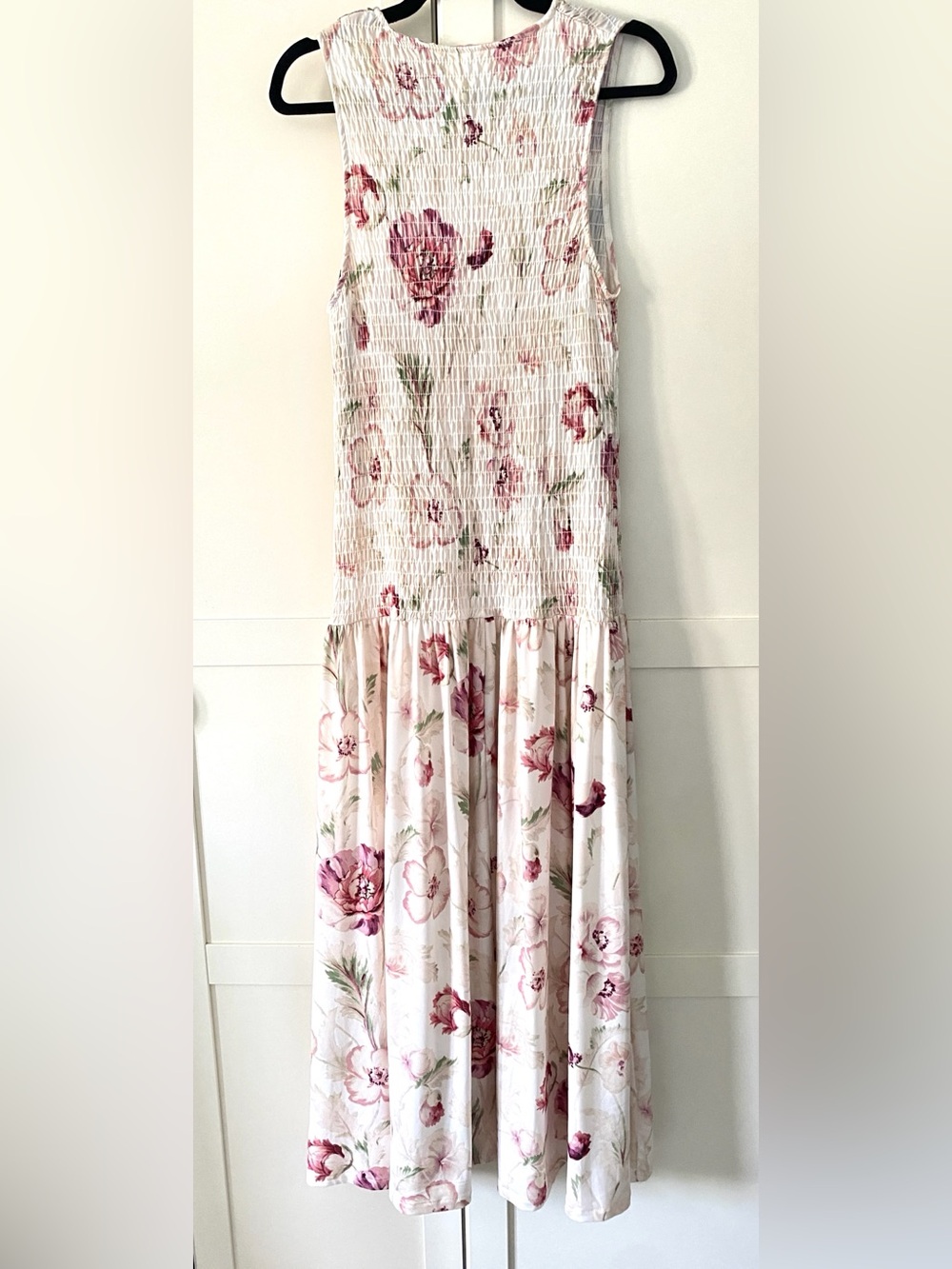 H&M NWOT Smocked Floral Maxi Dress | Boho Summer Wedding Guest | Size L - Picture 4 of 12